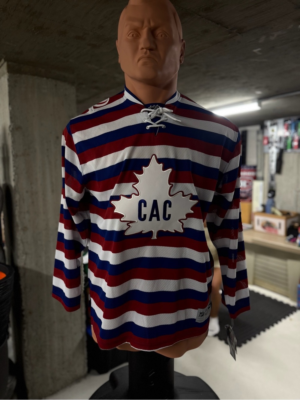 Reebok Red, White & Blue CAC Maple Leaf Hockey Jersey